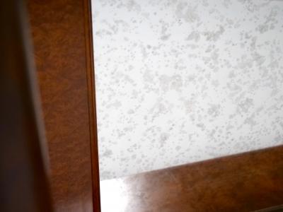 Neo Classical Style Burl Walnut Mirrored Back Console Table Credenzas