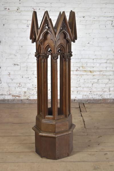 Neo Gothic 19th Century Octagonal Pedestal Stand Architectural Model