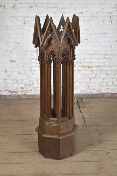 Neo Gothic 19th Century Octagonal Pedestal Stand Architectural Model