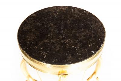 Neo Pompeian Brass and Marble Gueridon Table with Leopard Masks