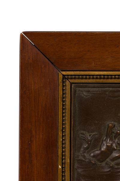 Neo classical Patinated Bronze Relief of Mythical Scene in Framed Wall Plaque