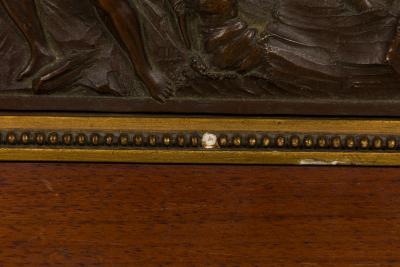Neo classical Patinated Bronze Relief of Mythical Scene in Framed Wall Plaque