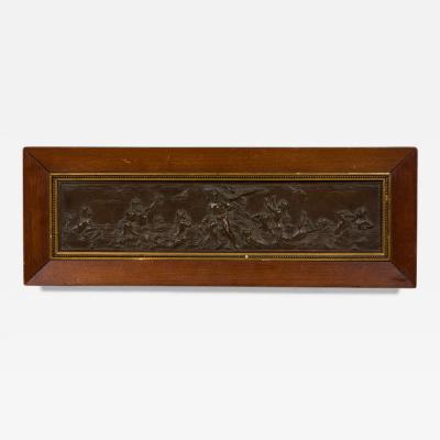 Neo classical Patinated Bronze Relief of Mythical Scene in Framed Wall Plaque
