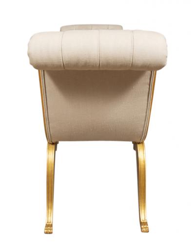 Neoclassic Style Giltwood and Upholstered Bench