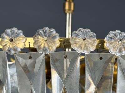 Neoclassical Basket Pendant Light Bronze Crystal France 20th c 