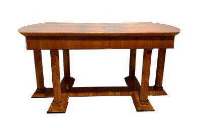 Neoclassical Biedermeier Desk Cherry Veneer Six Columns Austria circa 1830