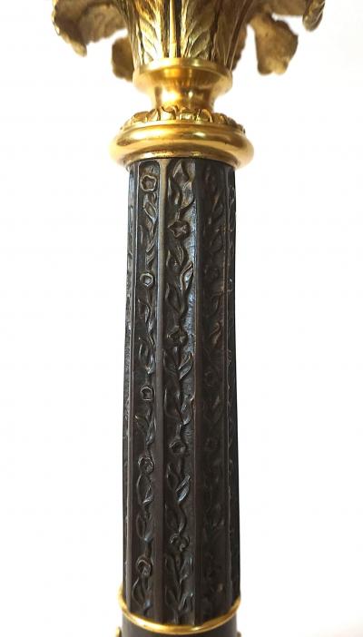 Neoclassical Black and Ormolu Bronze Sinumbra Base Table Lamp circa 1835
