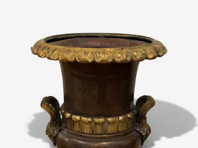 Neoclassical Bronze Marble Table Top Urns France 1920s