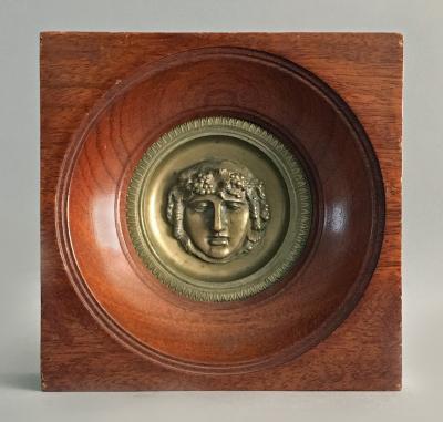 Neoclassical Bronze Plaque of Bacchus 