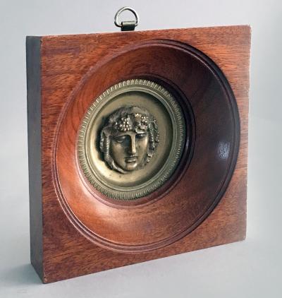 Neoclassical Bronze Plaque of Bacchus 