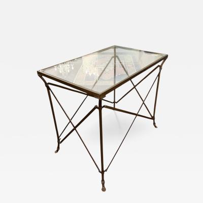 Neoclassical Bronze and Glass Empire style Occasional Table