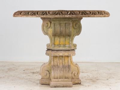 Neoclassical Concrete Garden Dining Table France 1960s