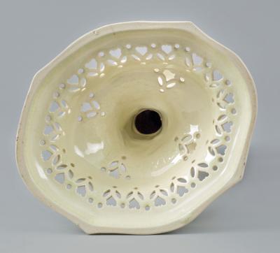 Neoclassical Creamware Candlestick with Twisted Handles