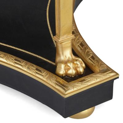 Neoclassical Empire style ormolu lapis lazuli table w patinated bronze mounts