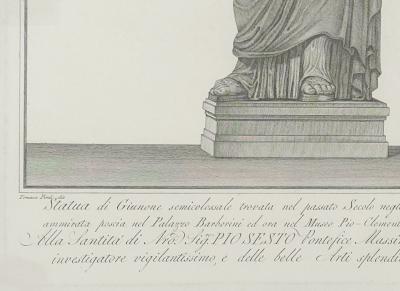 Neoclassical Engraving by Piranesi of a Goddess 19th century or earlier