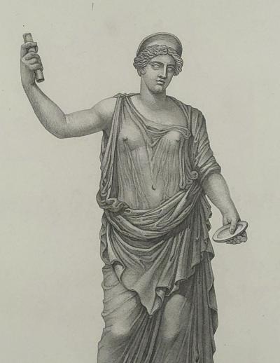 Neoclassical Engraving by Piranesi of a Goddess 19th century or earlier