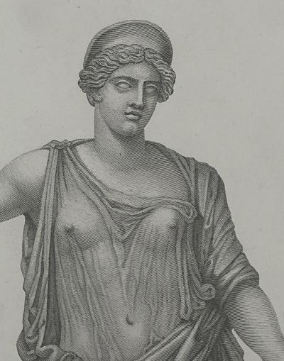 Neoclassical Engraving by Piranesi of a Goddess 19th century or earlier