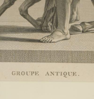 Neoclassical Engraving of Hercules Fighting France circa 1790