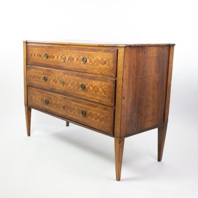 Neoclassical Inlaid 3 Drawer Commode Likely Italian Possibly Maltese ca 1770