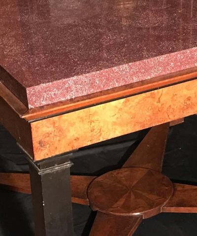 Neoclassical Italian Center Table with Imperial Porphyry Marble Tabletop