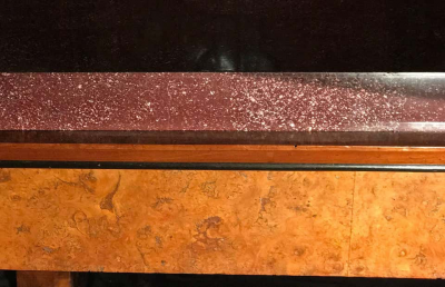 Neoclassical Italian Center Table with Imperial Porphyry Marble Tabletop