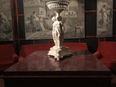 Neoclassical Italian Center Table with Imperial Porphyry Marble Tabletop