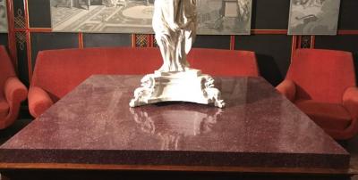 Neoclassical Italian Center Table with Imperial Porphyry Marble Tabletop