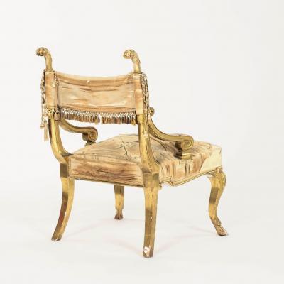 Neoclassical Italian Giltwood Slipper Chair