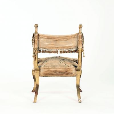 Neoclassical Italian Giltwood Slipper Chair