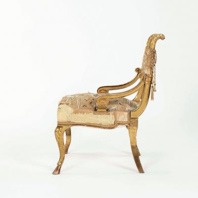 Neoclassical Italian Giltwood Slipper Chair