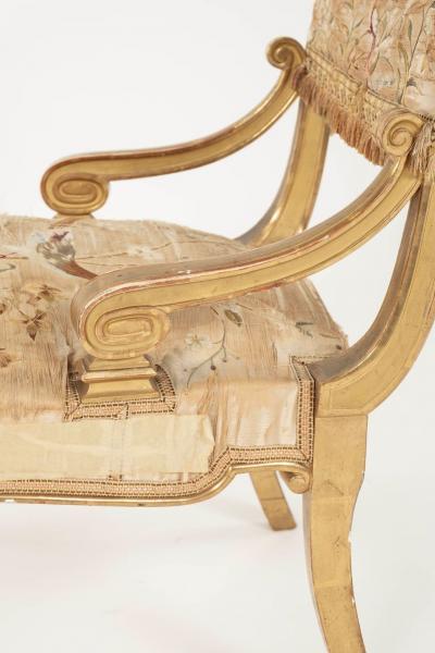 Neoclassical Italian Giltwood Slipper Chair