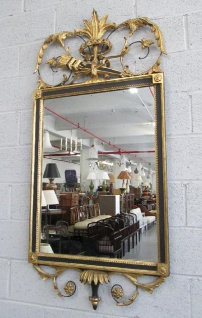 Neoclassical Italian Gold Leaf Mirror with Wood Frame