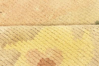 Neoclassical Large Vintage Savonnerie Green Hand Knotted Wool Carpet