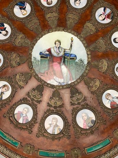 Neoclassical Mahogany Napoleonic Plaque Mounted Center Table France 1930s