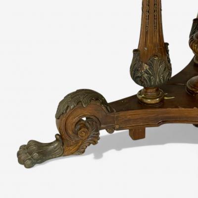 Neoclassical Mahogany Napoleonic Plaque Mounted Center Table France 1930s