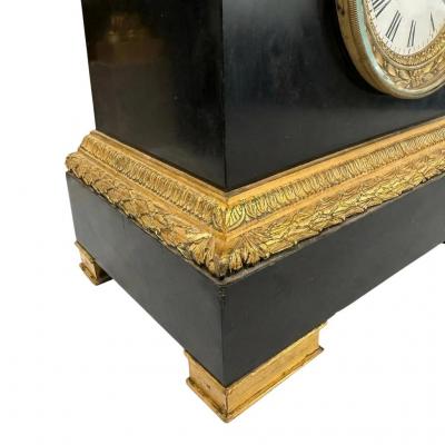 Neoclassical Mantel Clock with Gilt Bronze Accents