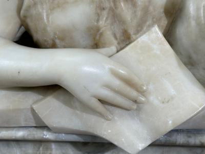 Neoclassical Marble Statue Mother and Daughter France 1910s