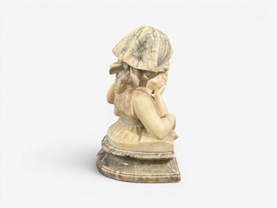Neoclassical Marble Statue Mother and Daughter France 1910s