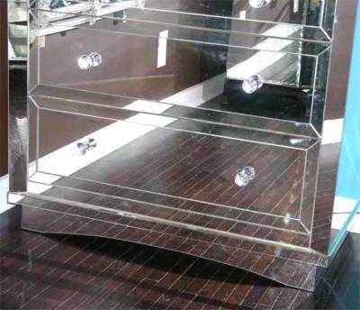 Neoclassical Modern 5 Drawer Mirrored Highboy
