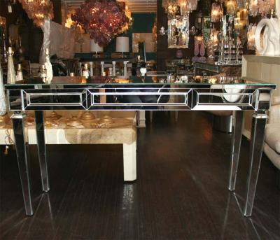 Neoclassical Modern Mirrored Console Table