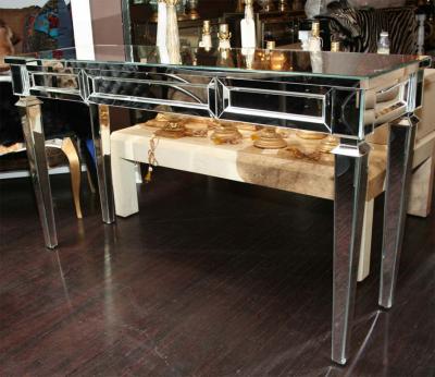 Neoclassical Modern Mirrored Console Table