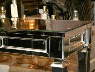 Neoclassical Modern Mirrored Console Table