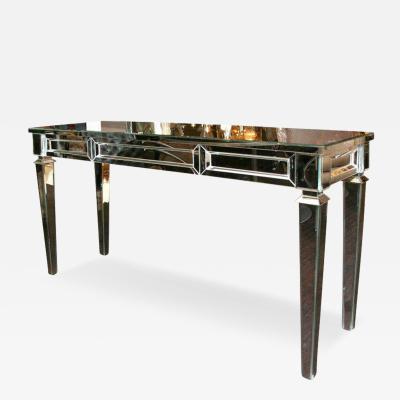 Neoclassical Modern Mirrored Console Table