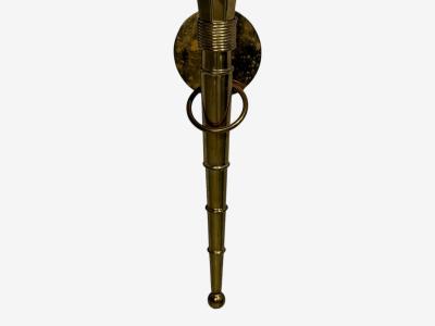 Neoclassical Monumental Torchiere Wall Sconces Brass Glass 20th c 