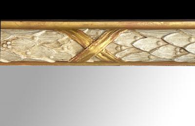 Neoclassical Revival Ivory Painted and Parcel gilt Carved Rectangular Mirror