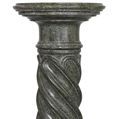Neoclassical Solomonic green serpentine column