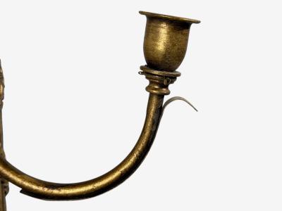 Neoclassical Style Candelabra Wall Sconces Giltwood USA 1940s