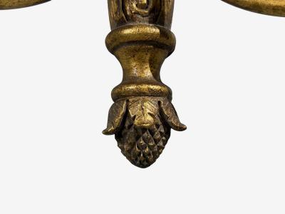 Neoclassical Style Candelabra Wall Sconces Giltwood USA 1940s