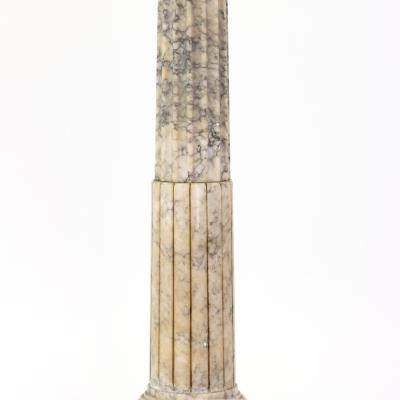 Neoclassical Style Carved Alabaster Pedestal English Circa 1900 