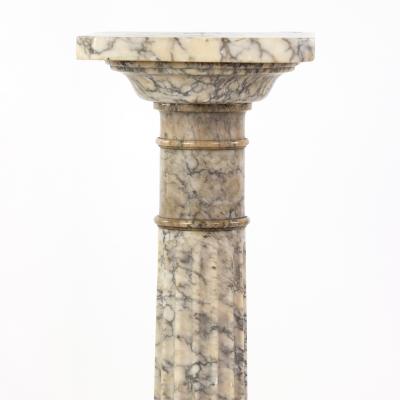Neoclassical Style Carved Alabaster Pedestal English Circa 1900 